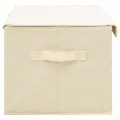 Storage Boxes 2 pcs Fabric 50x30x25 cm Cream