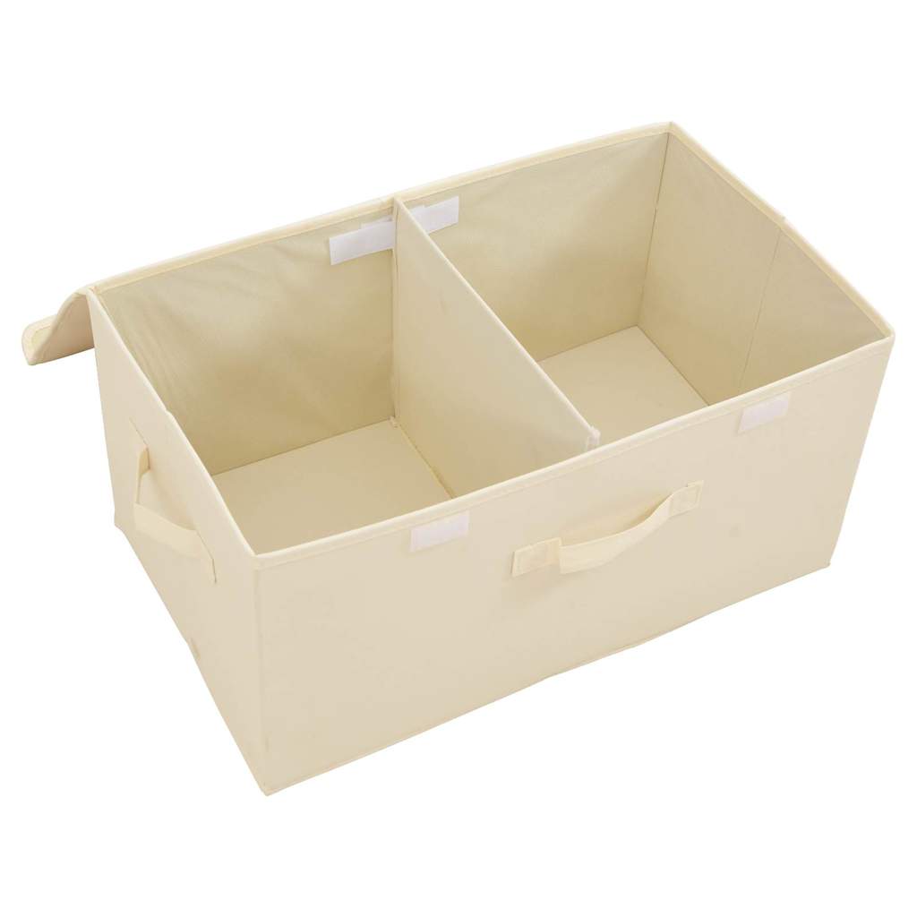 Storage Boxes 2 pcs Fabric 50x30x25 cm Cream