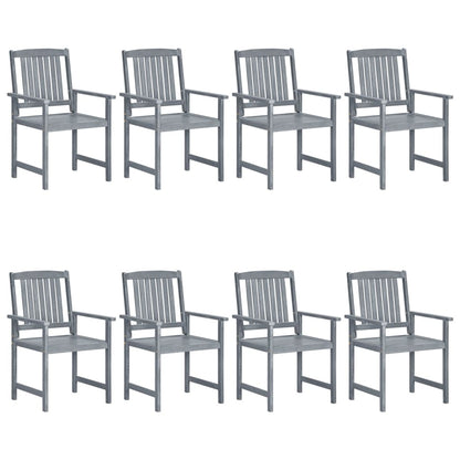 Garden Chairs 8 pcs Solid Acacia Wood Grey