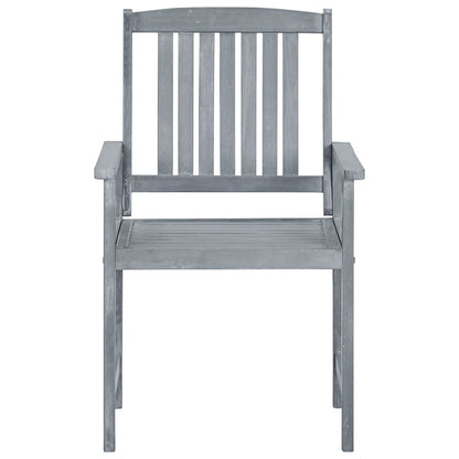 Garden Chairs 8 pcs Solid Acacia Wood Grey