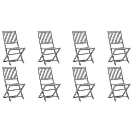 Folding Outdoor Chairs 8 pcs Solid Acacia Wood