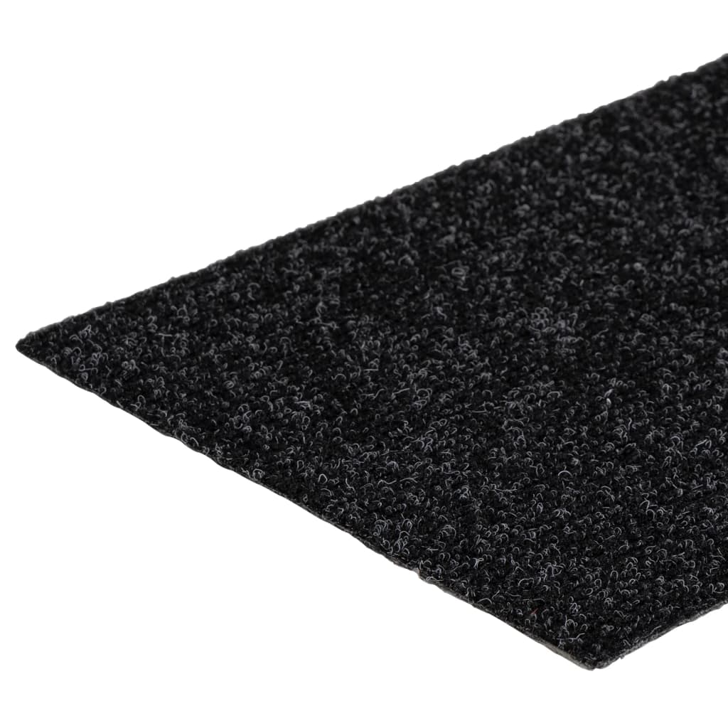 Self-adhesive Stair Mats Rectangular 15 pcs 76x20 cm Black