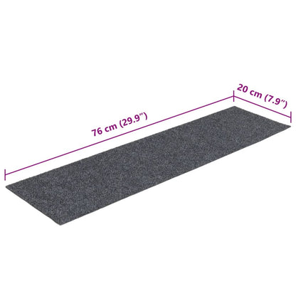 Self-adhesive Stair Mats Rectangular 15 pcs 76x20 cm Light Grey