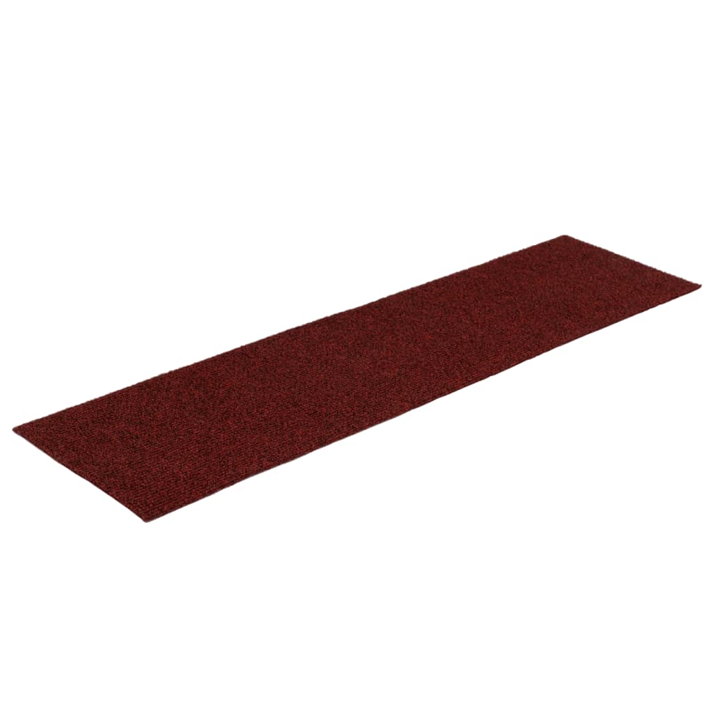 Self-adhesive Stair Mats Rectangular 15 pcs 76x20 cm Red