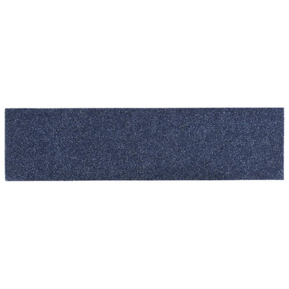 Self-adhesive Stair Mats Rectangular 15 pcs 76x20 cm Grey Blue