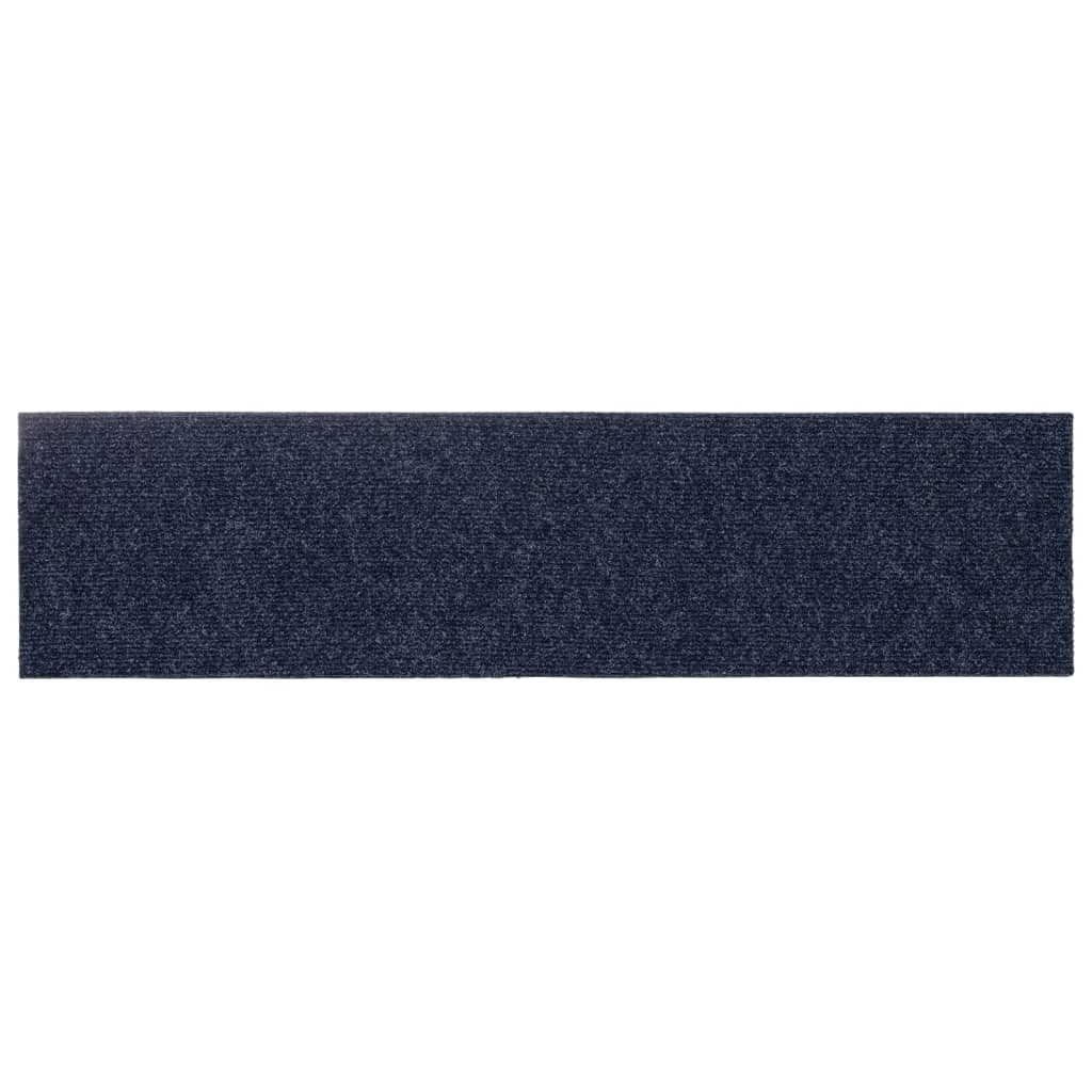 Self-adhesive Stair Mats Rectangular 15 pcs 76x20 cm Grey Blue