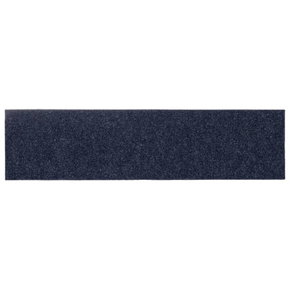 Self-adhesive Stair Mats Rectangular 15 pcs 76x20 cm Grey Blue