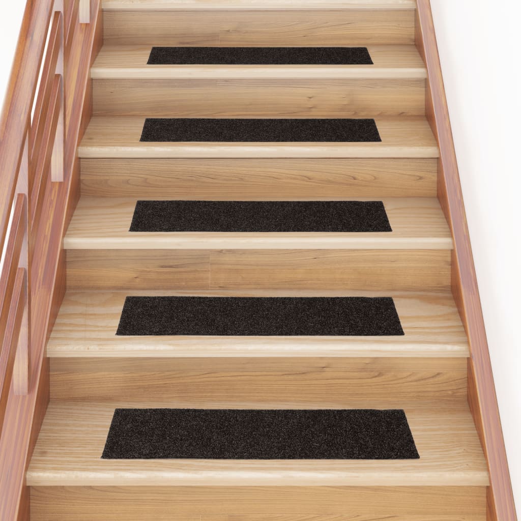 Self-adhesive Stair Mats Rectangular 15 pcs 76x20 cm Brown