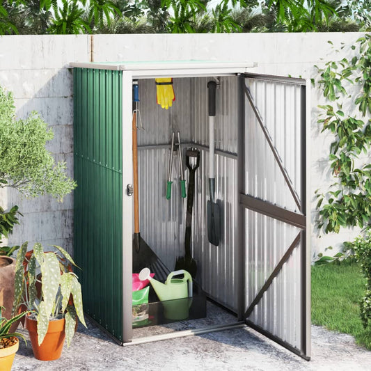 Garden Tool Shed Green 88x89x161 cm Galvanised Steel