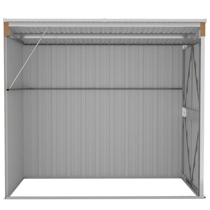 Wall-mounted Garden Shed Brown 118x194x178 cm Galvanised Steel