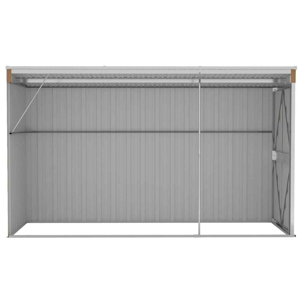 Wall-mounted Garden Shed Brown 118x288x178 cm Galvanised Steel