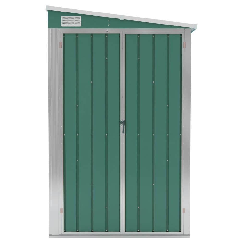 Wall-mounted Garden Shed Green 118x382x178 cm Galvanised Steel