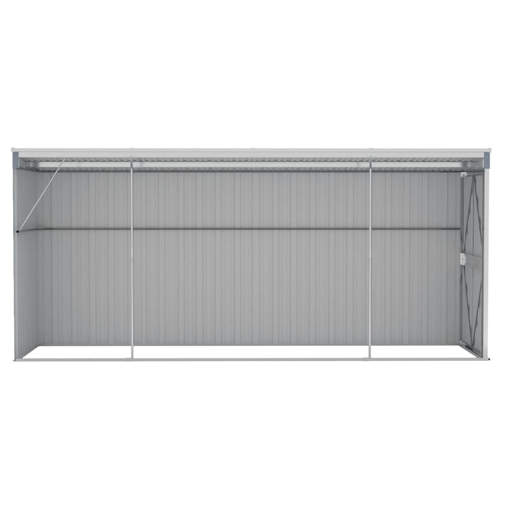 Wall-mounted Garden Shed Grey 118x382x178 cm Galvanised Steel