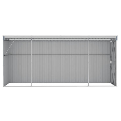 Wall-mounted Garden Shed Grey 118x382x178 cm Galvanised Steel