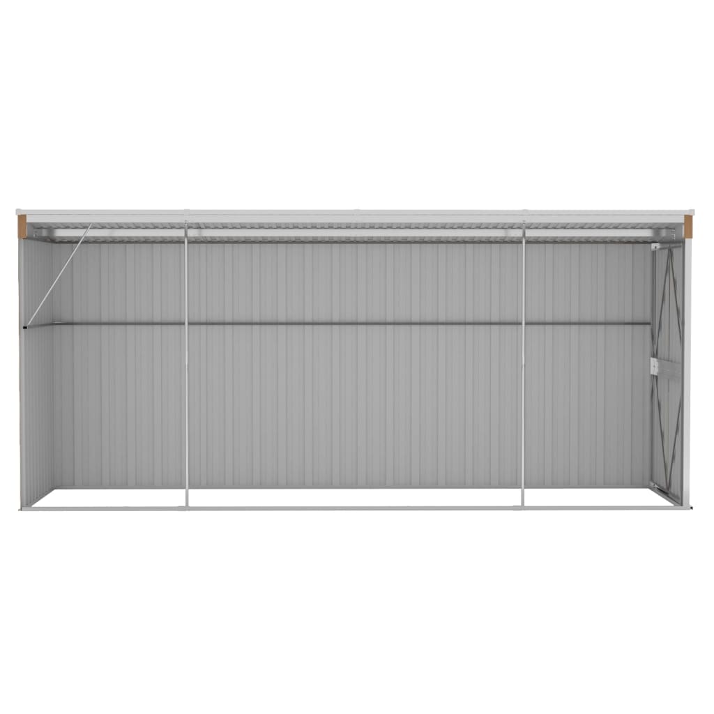 Wall-mounted Garden Shed Brown 118x382x178 cm Galvanised Steel