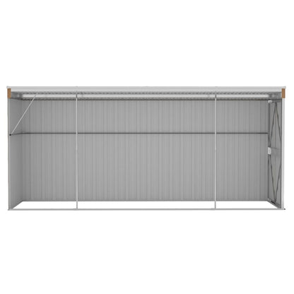 Wall-mounted Garden Shed Brown 118x382x178 cm Galvanised Steel