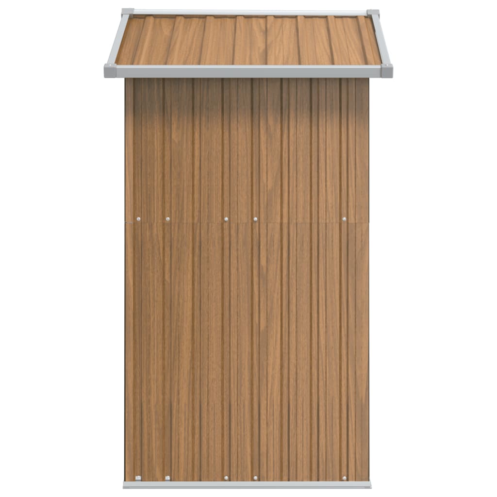 Garden Shed Brown 126x97.5x177 cm Galvanised Steel