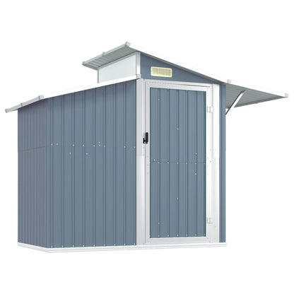 Garden Shed Grey 270x130x208.5 cm Galvanised Steel