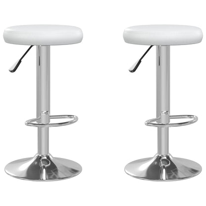 Bar Stools 2 pcs White Faux Leather