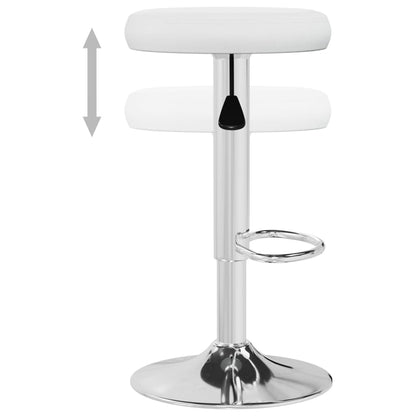 Bar Stools 2 pcs White Faux Leather