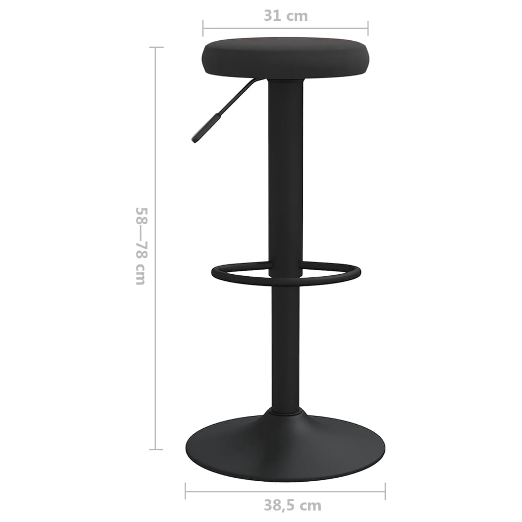 Bar Stools 2 pcs Black Velvet