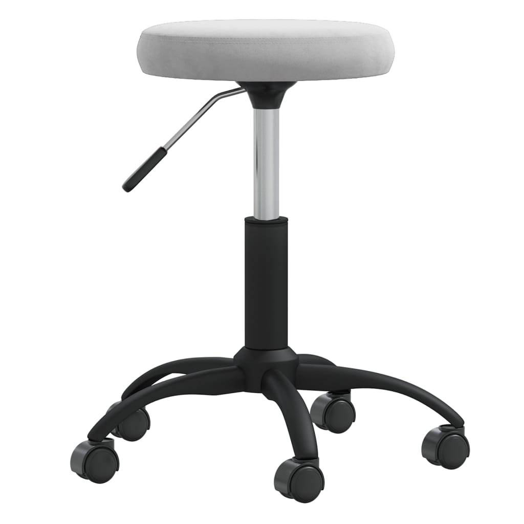 Office Swivel Chair Light Grey Velvet