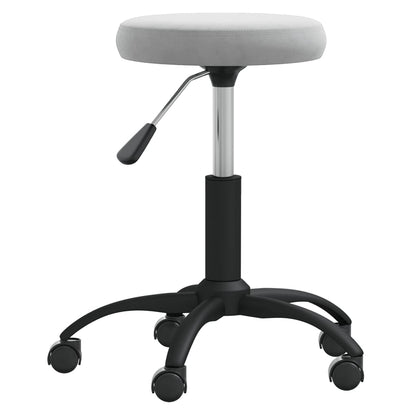 Office Swivel Chair Light Grey Velvet