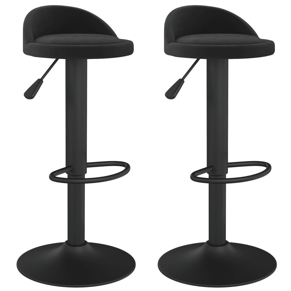 Bar Stools 2 pcs Black Velvet