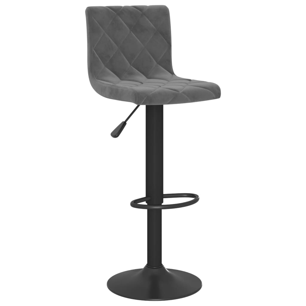 Bar Stools 2 pcs Dark Grey Velvet