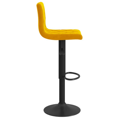 Bar Stools 2 pcs Mustard Yellow Velvet