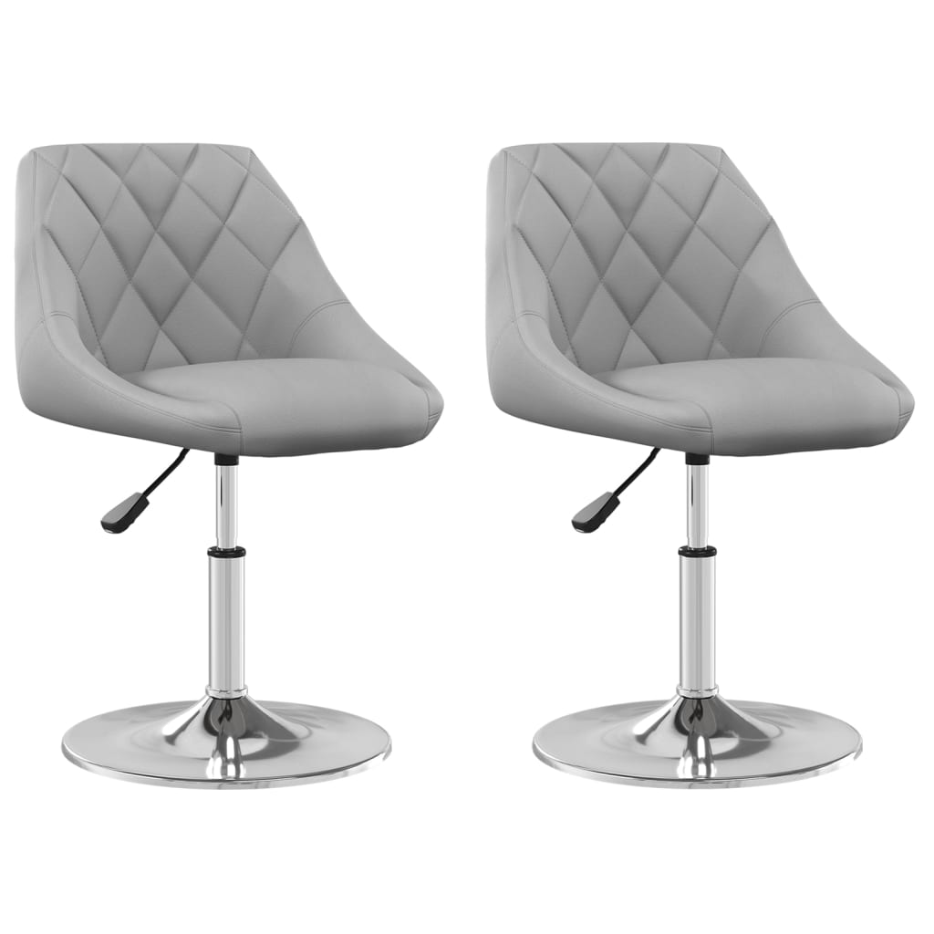 Swivel Dining Chairs 2 pcs Light Grey Velvet