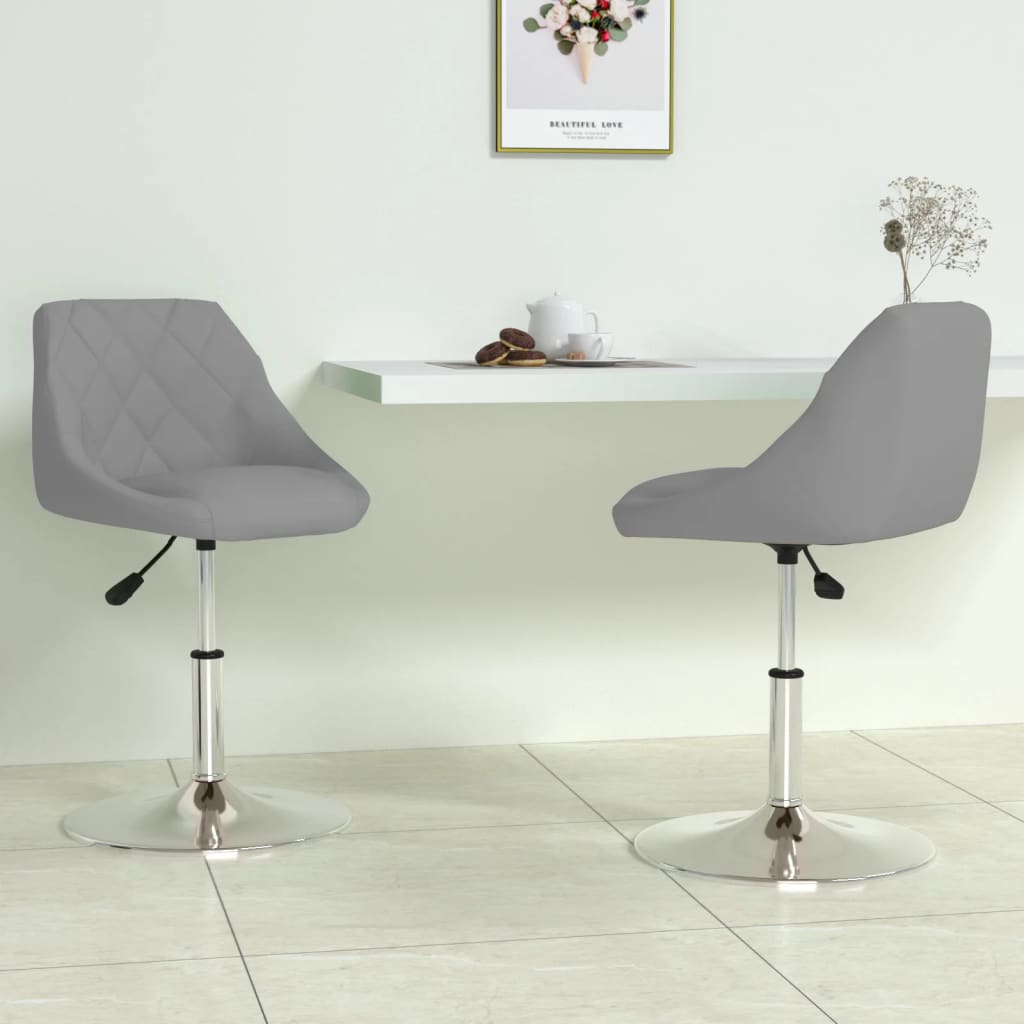 Swivel Dining Chairs 2 pcs Light Grey Velvet