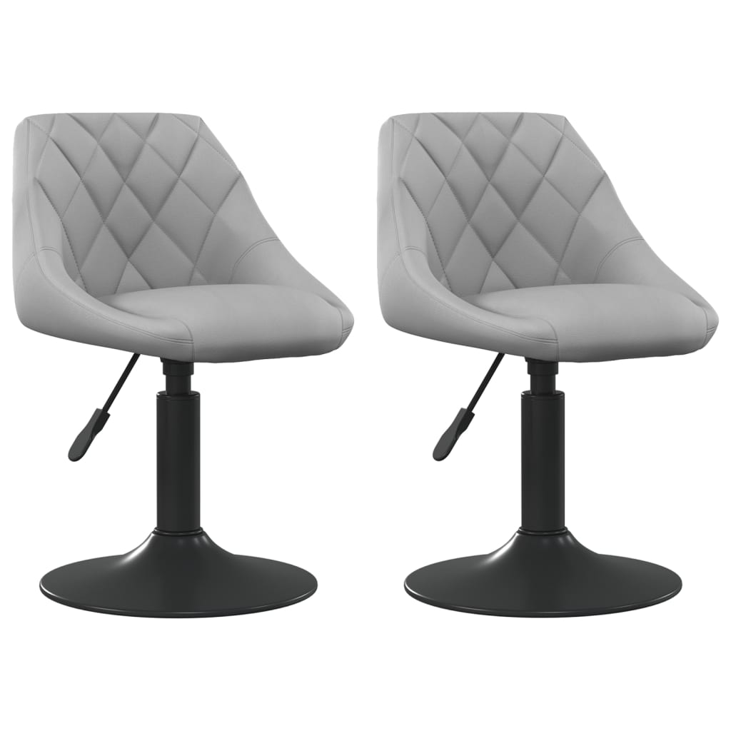 Swivel Dining Chairs 2 pcs Light Grey Velvet