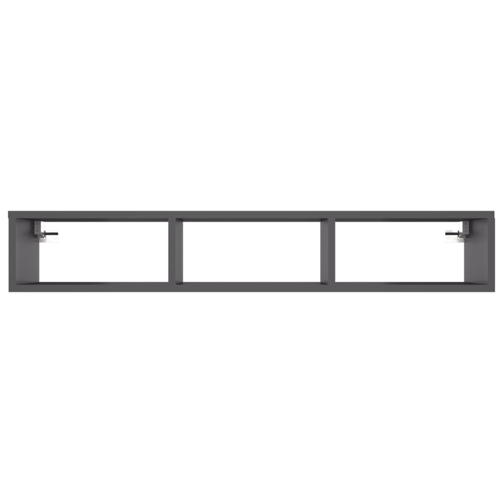 Wall Shelf Grey 102x30x17 cm Engineered Wood