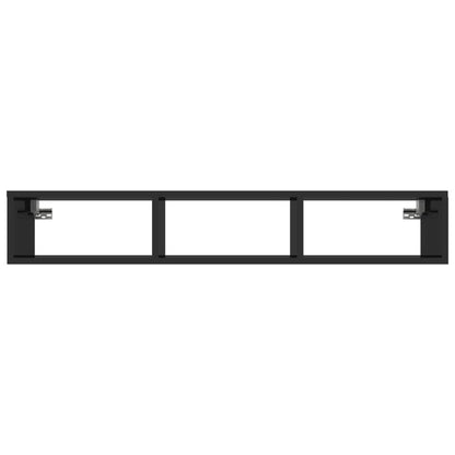 Wall Shelf High Gloss Black 102x30x17 cm Engineered Wood