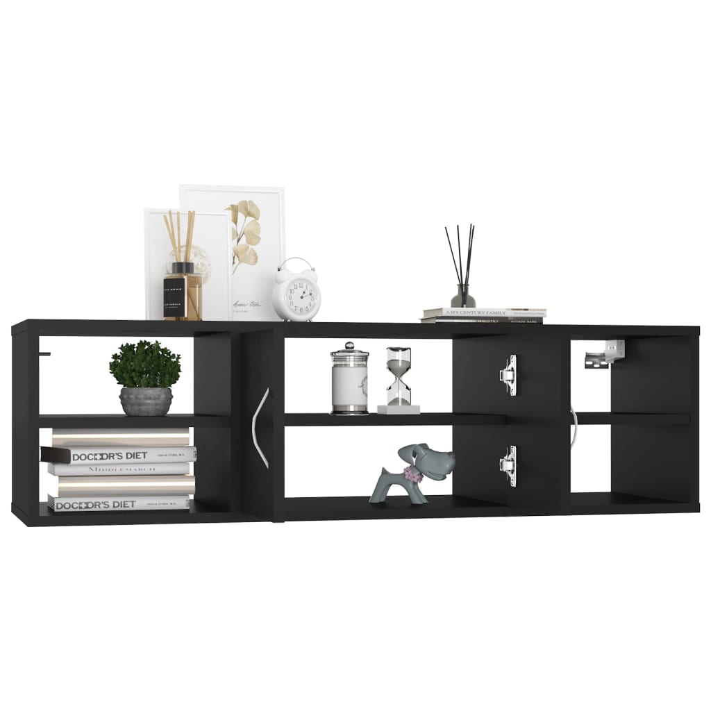 Wall Shelf Black 102x30x29 cm Engineered Wood