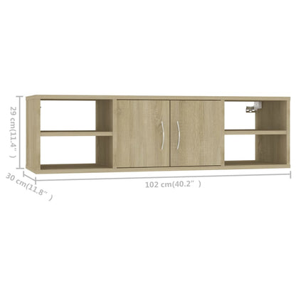 Wall Shelf Sonoma Oak 102x30x29 cm Engineered Wood