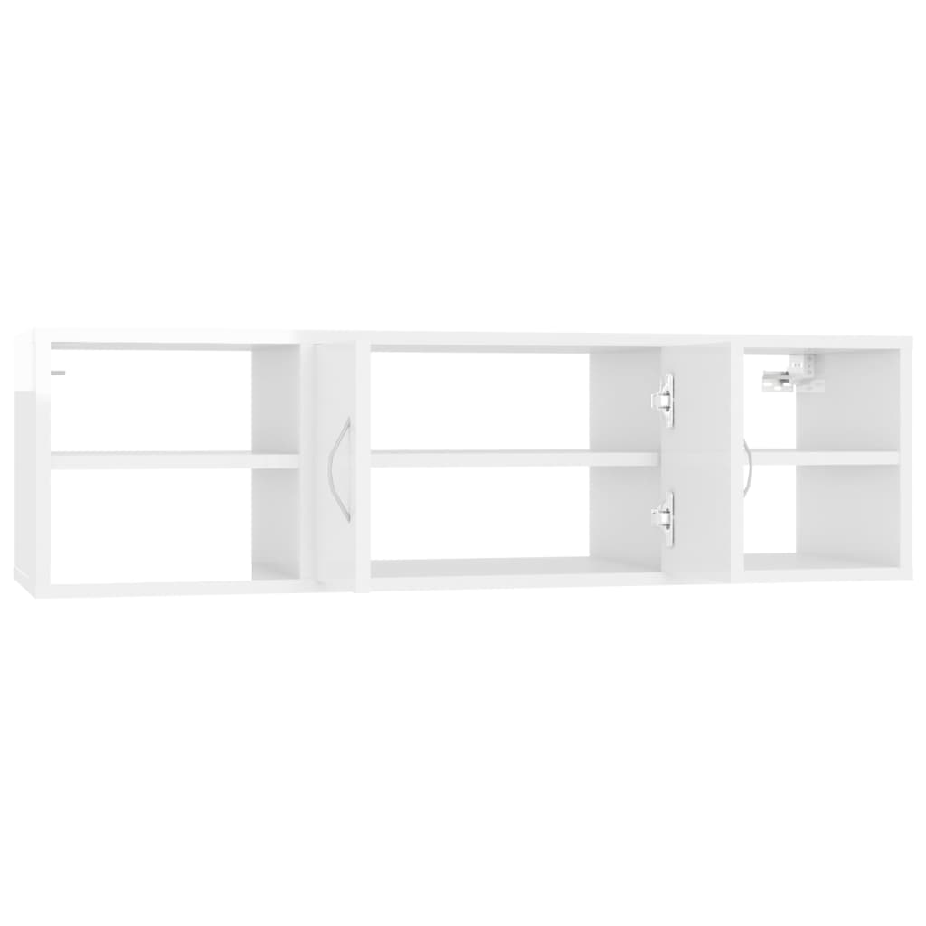 Wall Shelf High Gloss White 102x30x29 cm Engineered Wood