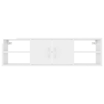 Wall Shelf High Gloss White 102x30x29 cm Engineered Wood