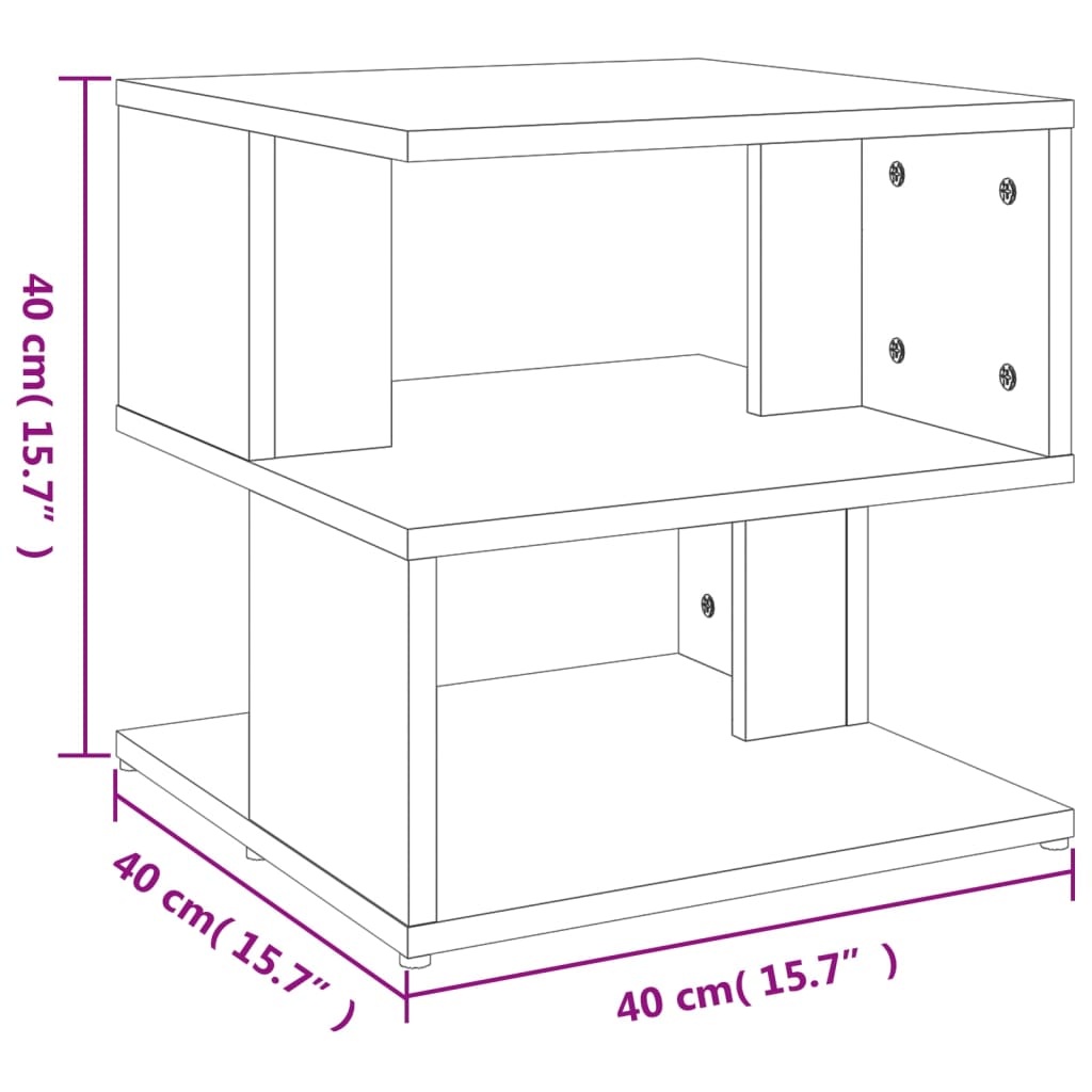 Side Table Sonoma Oak 40x40x40 cm Engineered Wood