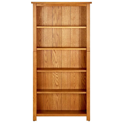 5-Tier Bookcase 70x22x140 cm Solid Oak Wood