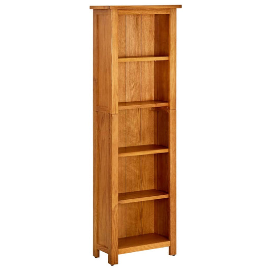 5-Tier Bookcase 45x22x140 cm Solid Oak Wood