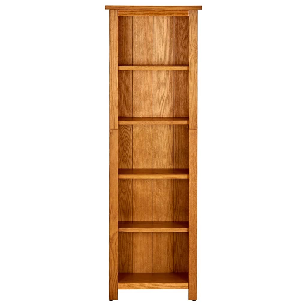 5-Tier Bookcase 45x22x140 cm Solid Oak Wood