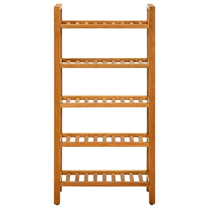 Shoe Rack with 5 Shelves 50x27x100 cm Solid Oak Wood