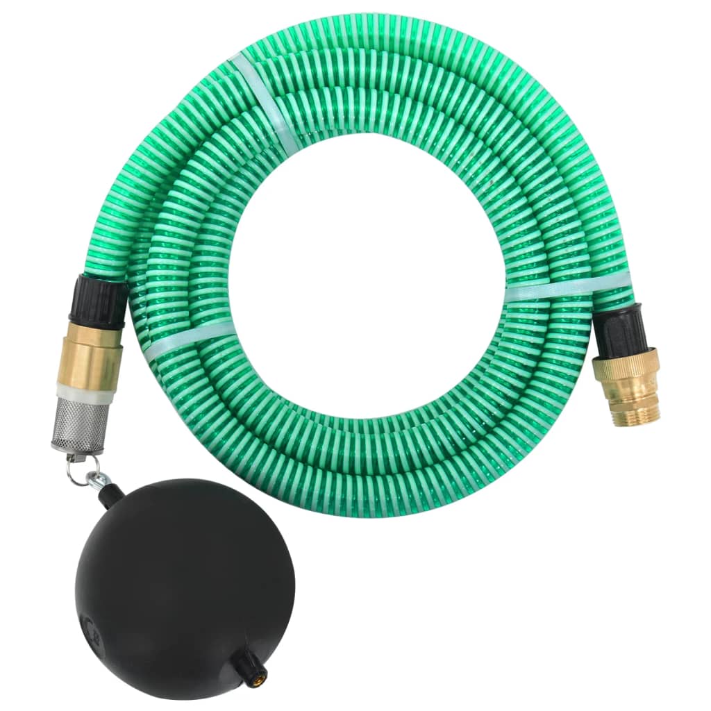 Suction Hose with Brass Connectors Green 1.1" 4 m PVC