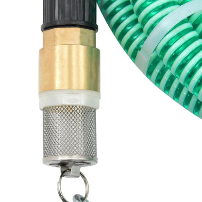 Suction Hose with Brass Connectors Green 1.1" 4 m PVC