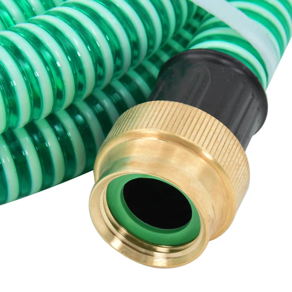 Suction Hose with Brass Connectors Green 1.1" 4 m PVC