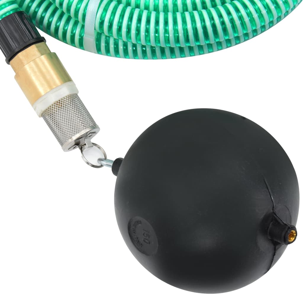 Suction Hose with Brass Connectors Green 1.1" 4 m PVC