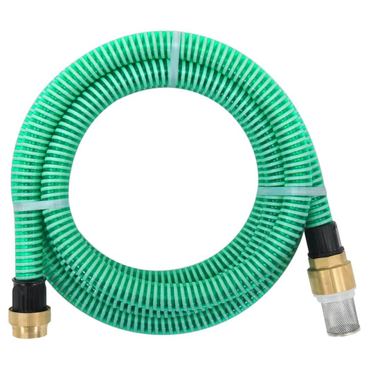 Suction Hose with Brass Connectors Green 1.1" 7 m PVC