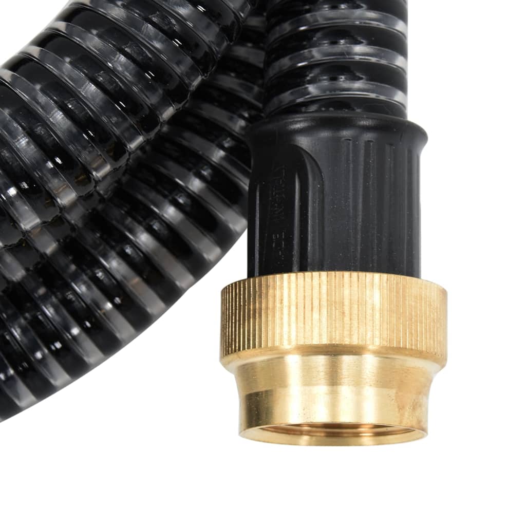 Suction Hose with Brass Connectors Black 1.1" 3 m PVC